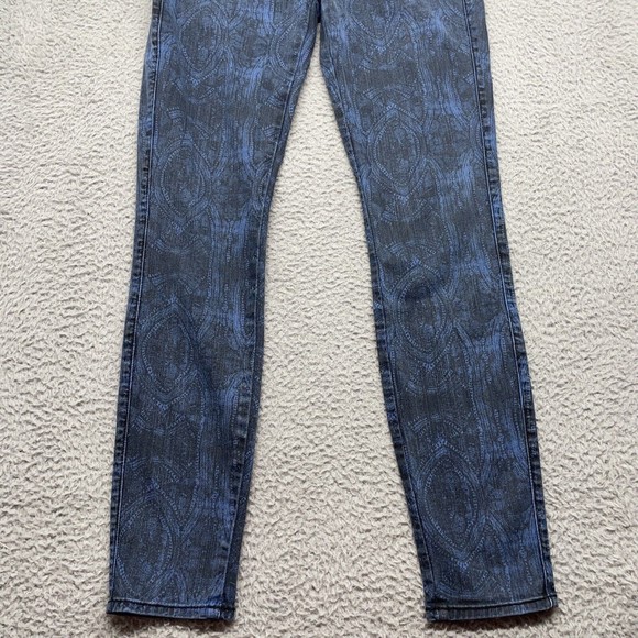 Rich & Skinny Jeans Womens 28 Blue Black Rockstar Skinny Leg Goth Academia Punk - Picture 3 of 14